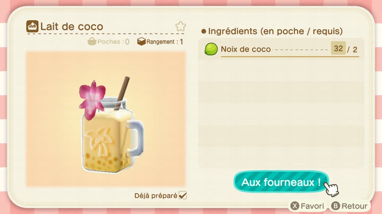 La cuisine dans Animal Crossing New Horizons